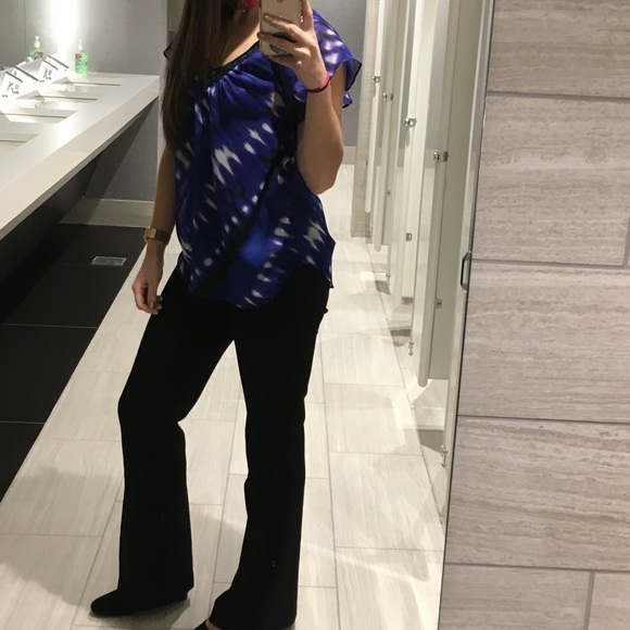 XSmall Express Blue Sheer Blouse - Picture 5 of 5